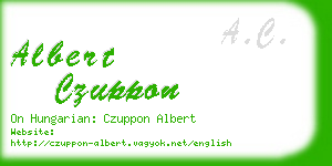 albert czuppon business card